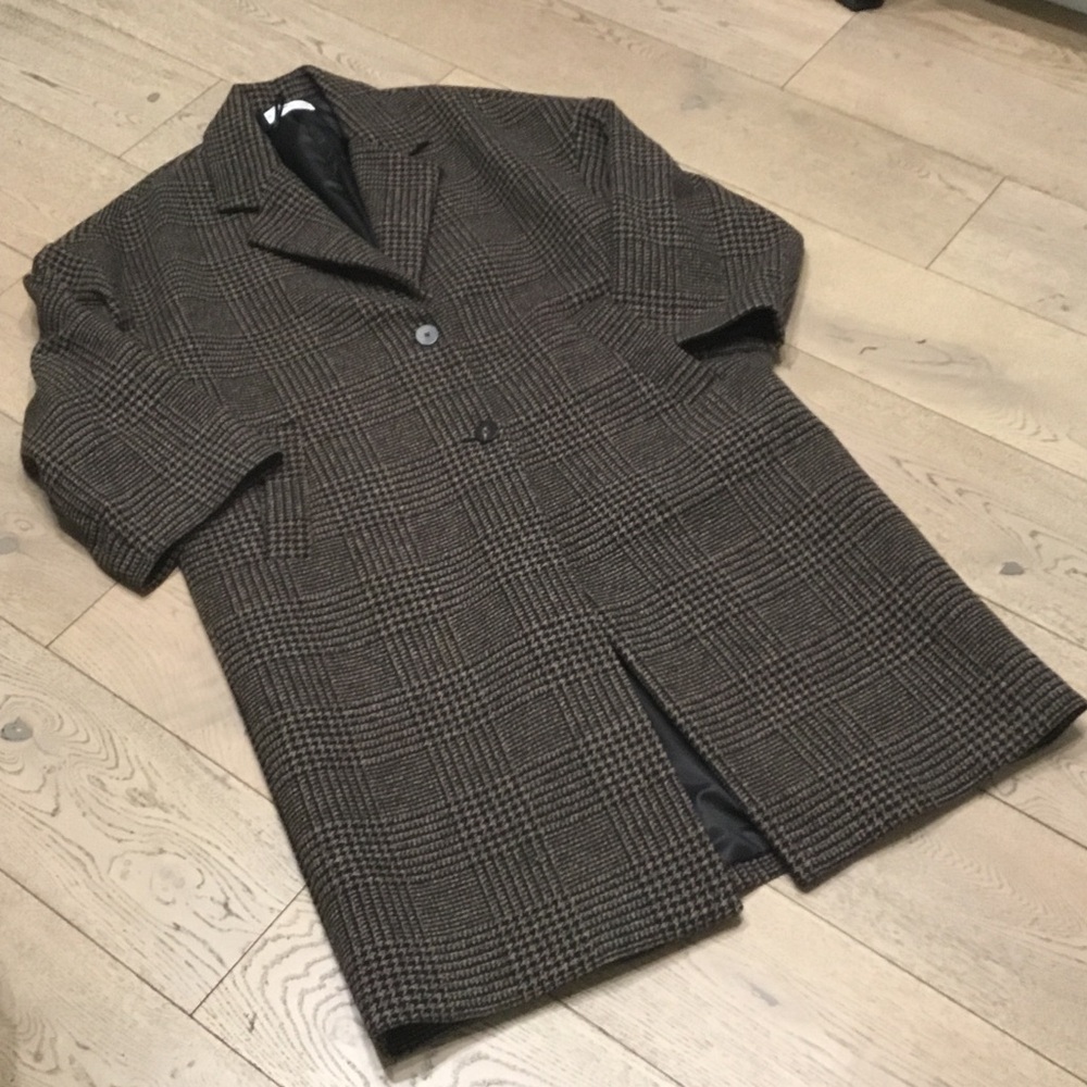 Mango Brown Plaid Trench Coat